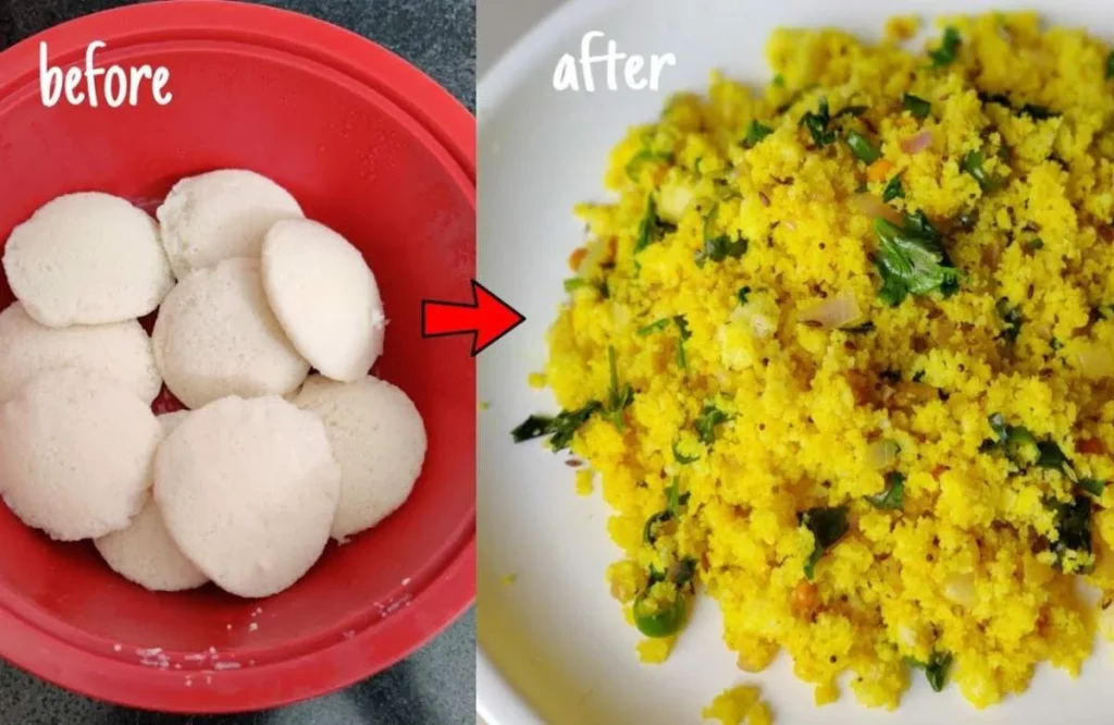 Idli Upma with leftover Idli