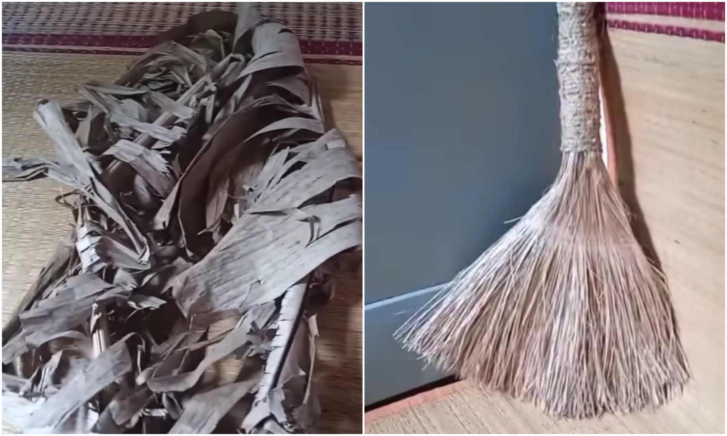 Homemade Broom using vazhayila